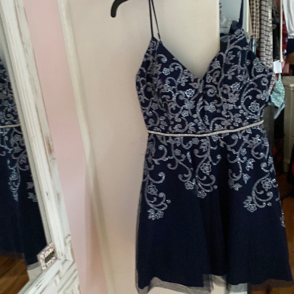 Teeze Me Blue Glitter Party Dress